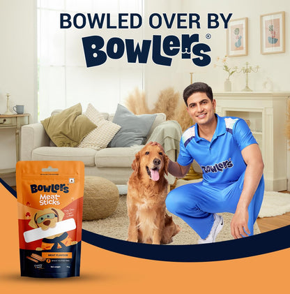 Bowlers Dog Treats Meat Sticks| 70g | Good for Dental Hygiene | High on Protien|Low in Fat | Grain Free | Handmade Treats