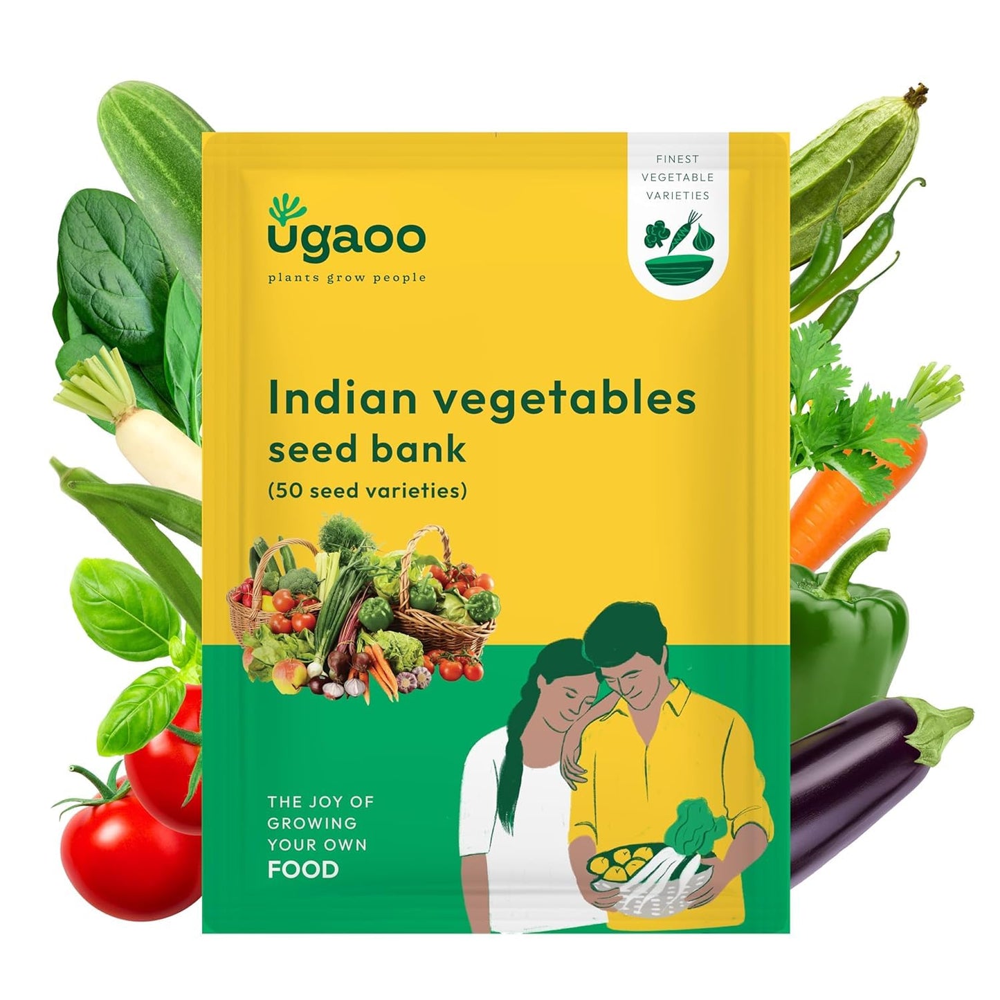 UGAOO Vegetable Seed Vault Kit – 50 Varieties, 2255+ Non-GMO Vegetable Seeds for Home Garden & Survival Gardening