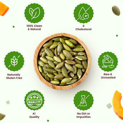 Neuherbs Raw & Unroasted Pumpkin Seeds 200 gm - Kaddu Ke Beej | Rich in Fiber & Magnesium | Support Heart & Hair Health | Boost Energy | Naturally Gluten Free