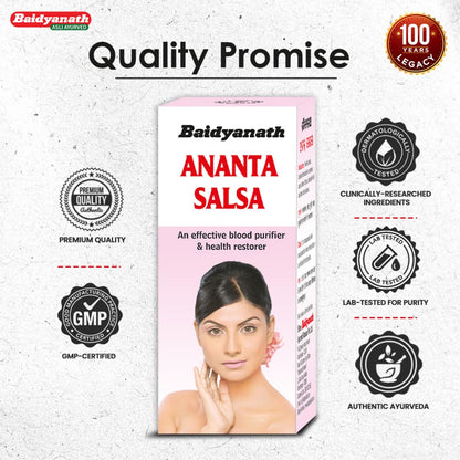 BAIDYANATH Anant Salsa - 450 ml | Herbal Extract for Enhancing Skin Care | Blood Purification, and Hair Health |, 475 Grams
