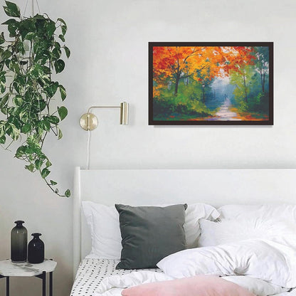Tree Scenery Framed Photo, Wall Hanging Home Decor Painting for Living Room & Bedroom Decoration (18 x 12 Inch,Paper)