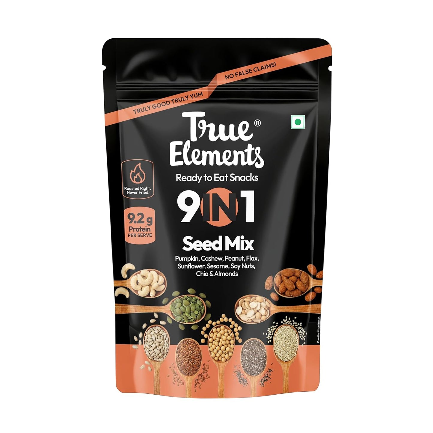 True Elements 9 in 1 Snack Mix 250g - Nuts and Seeds Mix | Mix Seeds for Eating | Diet Snacks | Protein Rich Food