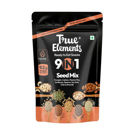 True Elements 9 in 1 Snack Mix 250g - Nuts and Seeds Mix | Mix Seeds for Eating | Diet Snacks | Protein Rich Food