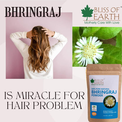 Bliss of Earth Amla Reetha Shikakai Bhringraj Hibiscus Powder – Natural Hair Growth & Hair Mask – 100gm Each, Pack of 5