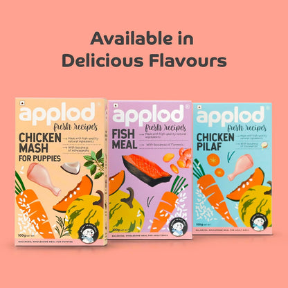 applod Chicken Mash Fresh Dog Food for Puppies | Soft Easy-to-Digest High-Protein Chicken Meal | Supports Growth, Immunity & Healthy Development | 300g