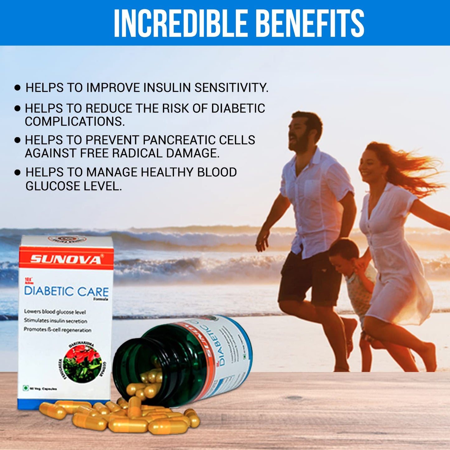 Sunova Diabetic Care Formula, 60 Veg Capsules