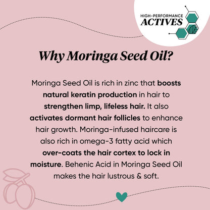 Zephivo Dot & Key Moringa & Argan Hair Fall Control Shampoo With Pea Peptide & Cysteine | Sulphate Free, Paraben Free | For Dull & Thinning Hair | 200ml
