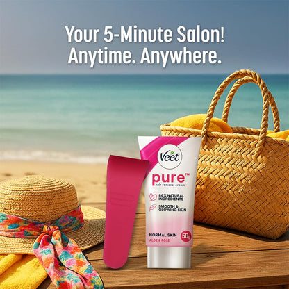Veet Pure Hair Removal Cream for Women For Normal Skin - 50g | Suitable for Legs, Underarms, Bikini Line, Arms