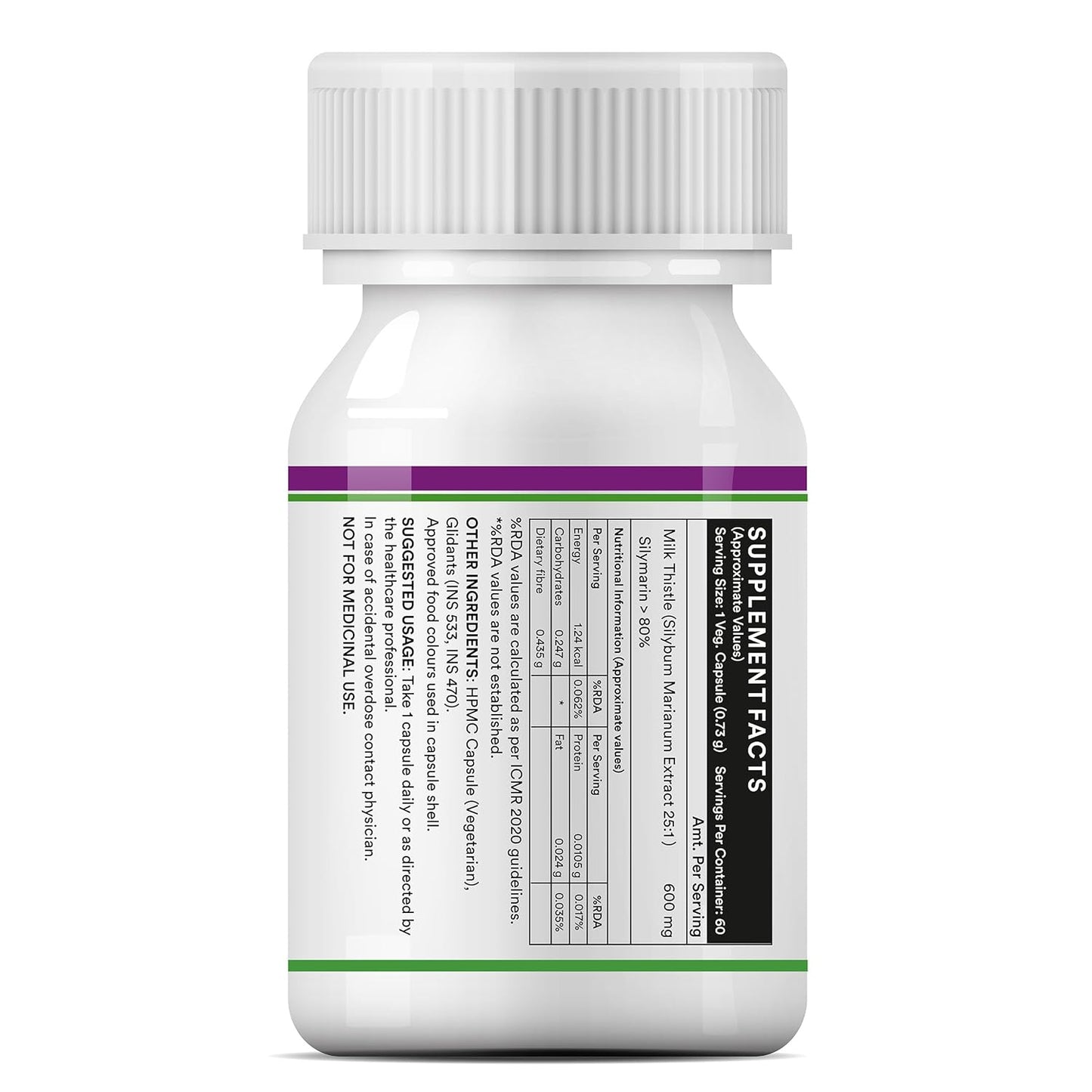 INLIFE Milk Thistle Extract 600mg Capsules | Silybum Marianum Liver Support Supplement | Men and Women - 60 Vegetarian Caps (Pack of 1, 60)