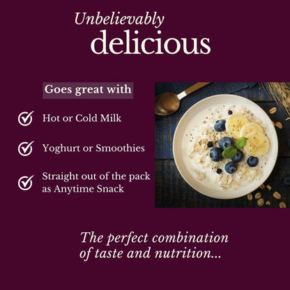 Fulfilling Muesli Fruit & Nuts - Nuts Berries Seeds | Pumpkin, Flax & Chia Seeds, Antioxidant Rich Cranberry, Rolled Oats + Millet Flakes | No Refined Sugar, Healthy Breakfast 700g