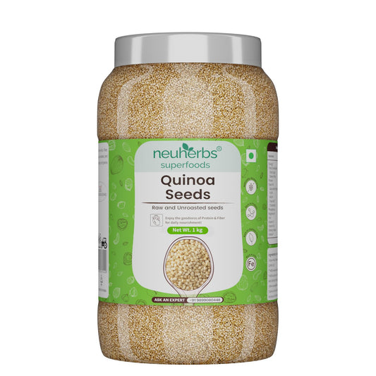 Neuherbs Raw & Unroasted Quinoa Seeds 1 Kg | Rich in Protein, Fiber & Iron | Supports Heart & Bone Health | Helps In Weight Management | Naturally Gluten Free