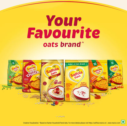 Saffola Oats, 13g High Protein, 10g High Fibre | Instant Rolled Oats | Soft and Creamy | Helps manage weight