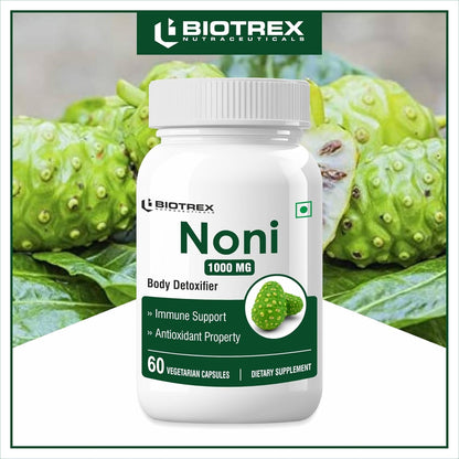 Biotrex Nutraceuticals Noni 1000mg - 60 Capsules, Traditional Herb Supplement With Antioxidant Properties.