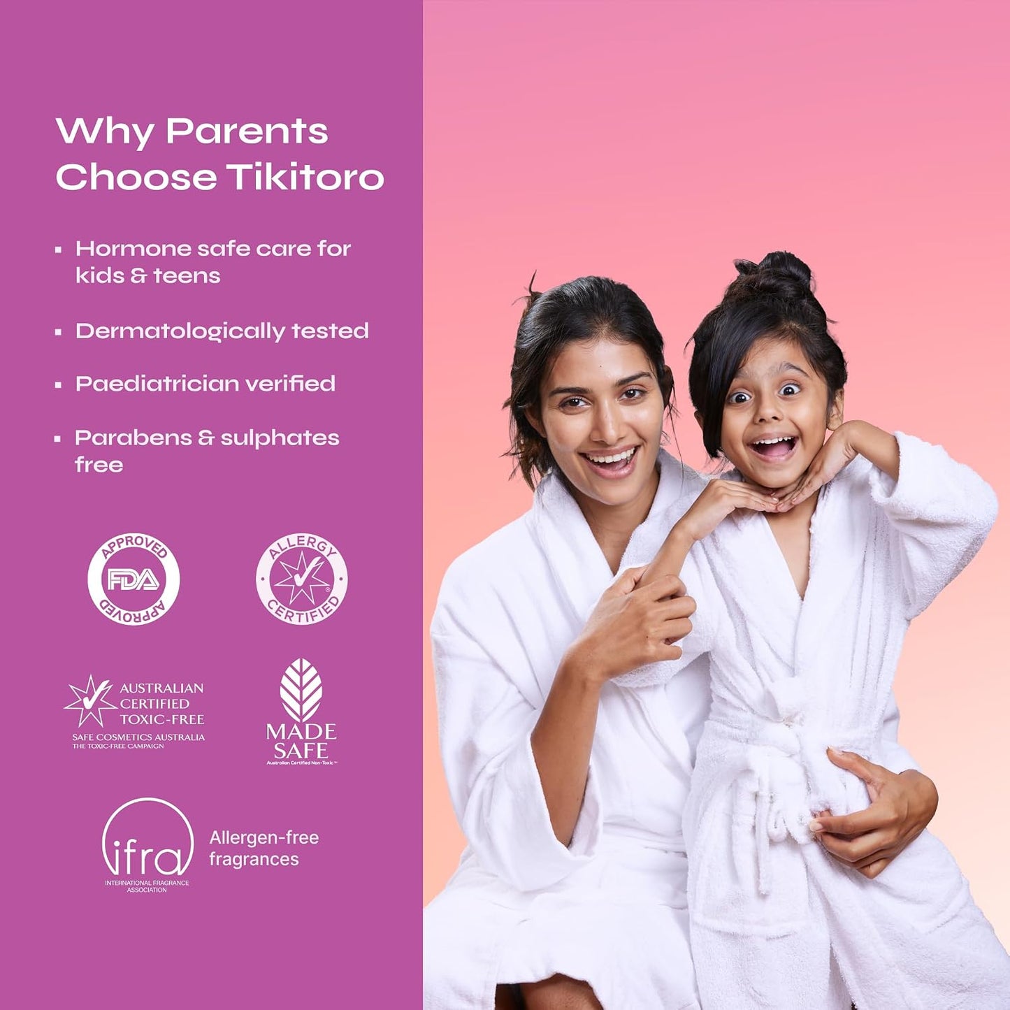 Tikitoro Kids Conditioning Shampoo for 4-10 years | pH 5.5 & Allergen-Free | Moringa, Rice Protein, Sacred Lotus Extract | No Parabens or Sulfates | 100% Vegan (300ml x 1)