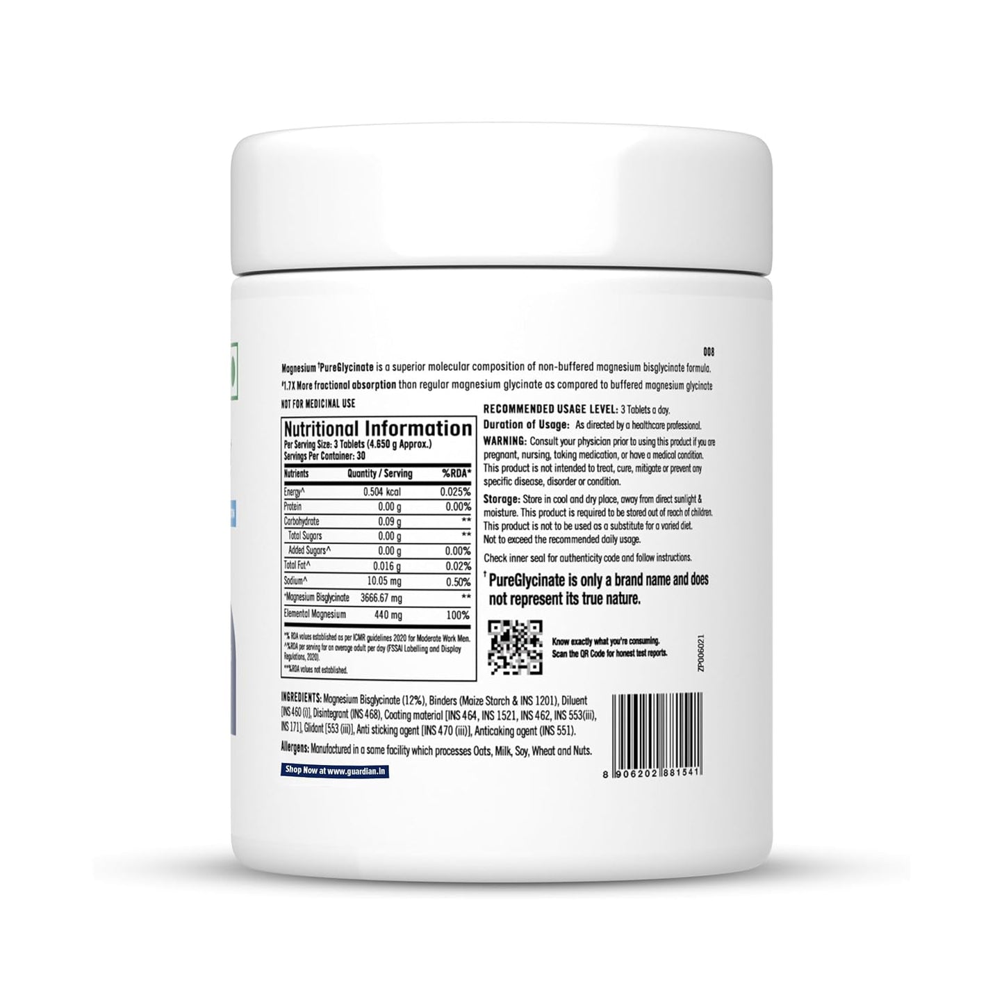 GNC Magnesium PureGlycinate 3666mg | 100% Pure Non-Buffered | 440mg Elemental Magnesium, 100% RDA | Up to 80% Absorption | Deep Sleep, Stress Recovery | 90 Tablets