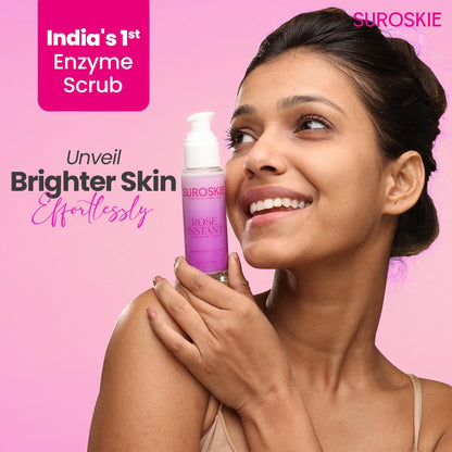 Suroskie Rose Instant Enzyme Face Scrub 50Ml | India’S First Enzyme Scrub For Glowing Skin, Cleans Pores & Dark Spots | Clear White & Black Head | Rose, Aha+ Bha & Cellulose Extract| For Men & Women