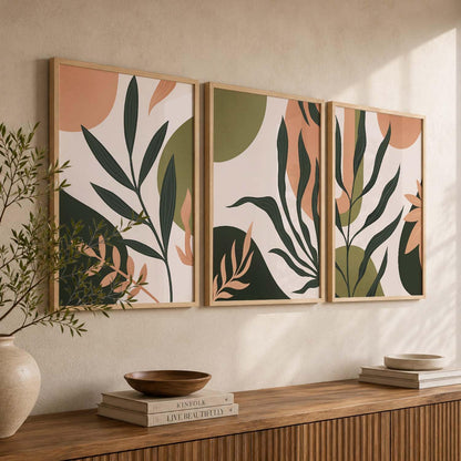 Wood Painting For Wall Decoration - Modern Art Wall Decor Framed Painting For Living Room Bedroom - Framed Wall Posters/Paintings With Frame Set of 3 (Art 4, 10x13 inch)