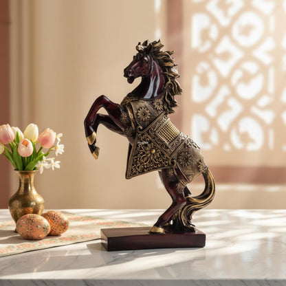 eCraftIndia Resin Running Horse Showpiece for Home Decor Office | Gift for Housewarming Birthday