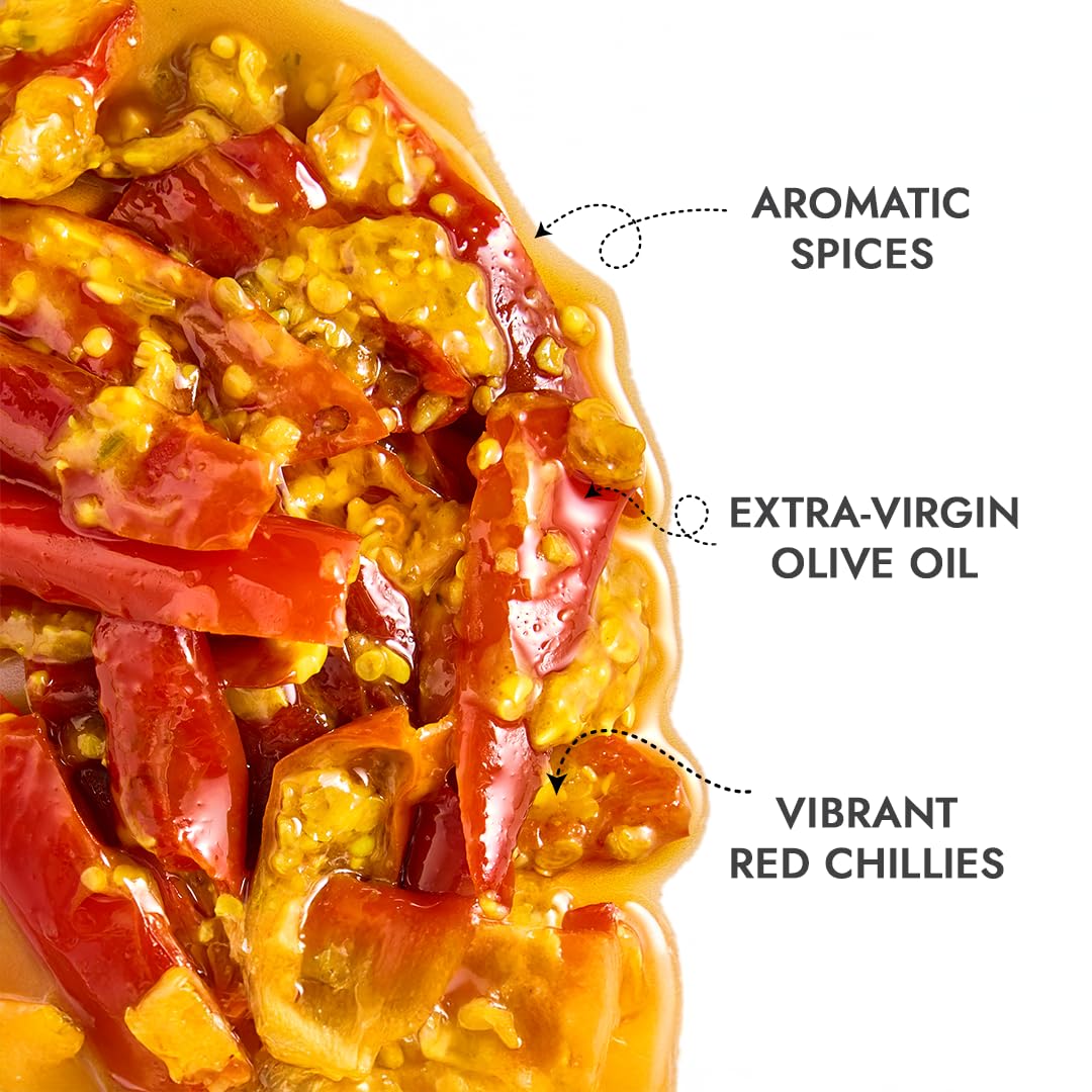 ADF Soul Spicy red chilli pickle made in 100% Olive Oil | Hot, hearty and handcrafted | 265g