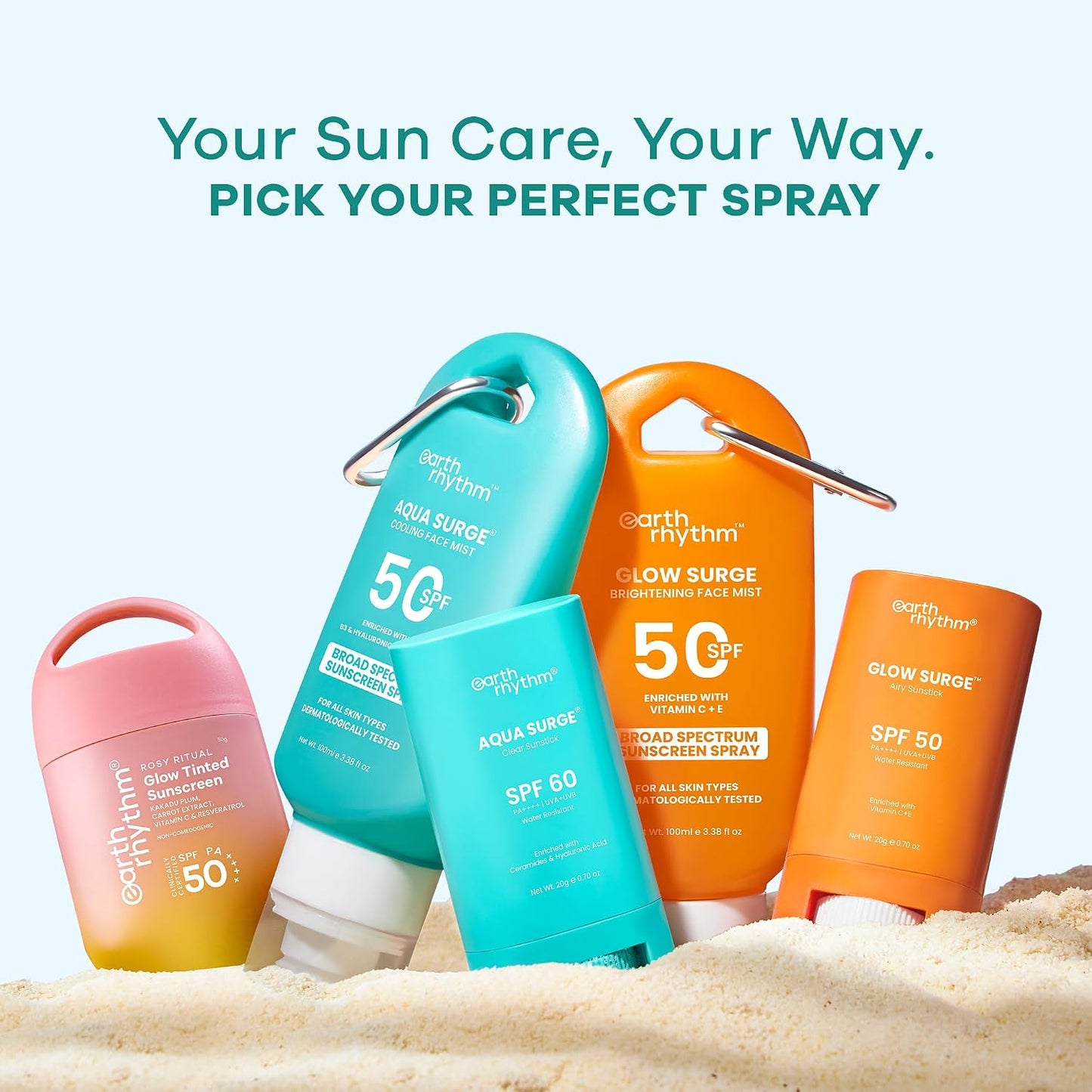 Earth Rhythm Aqua Surge Hydrating Sunstick SPF 60 PA++++. Ceramides & Hyaluronic Acid. No white Cast. No Parabens, Vegan.
