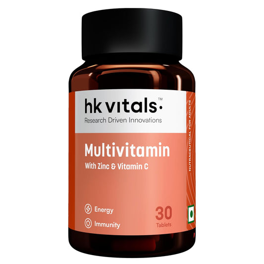 Hk vitals Multivitamin For Men and Women (30 Tablets) | With Zinc, Vitamin C, Vitamin D3, Multiminerals & Ginseng Extract