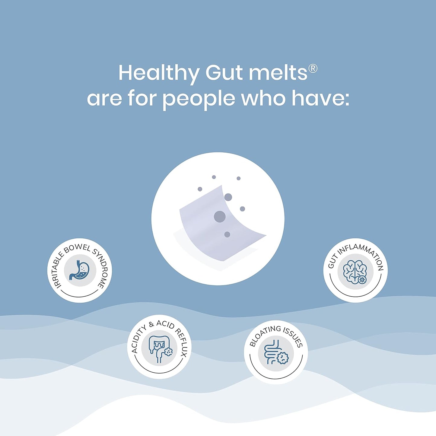 Wellbeing Nutrition Melts Healthy Gut | To Curb Indigestion, Gas, Acidity and Bloating, Gut Health Supplement with 10 Billion CFU Probiotics, Digestive Enzymes (30 Oral Strips)