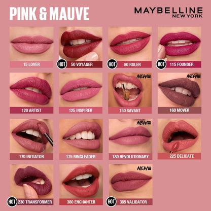 Maybelline New York Superstay Matte Ink Liquid Lipstick, Warrior | No budge bold color for 16H | Transferproof, Waterproof, Foodproof | Brown skin friendly