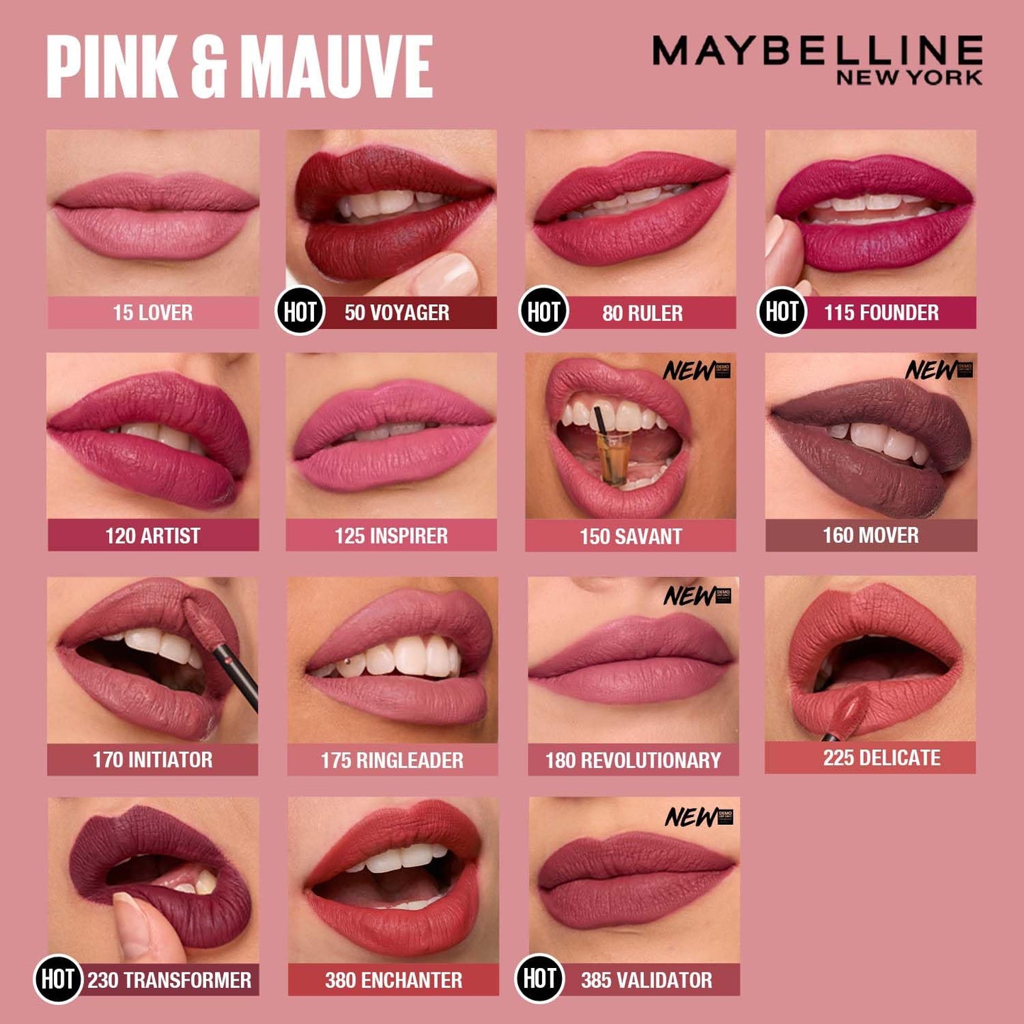 Maybelline New York Superstay Matte Ink Liquid Lipstick, Shot Caller | No budge bold color for 16H | Transferproof, Waterproof, Foodproof | Brown skin friendly