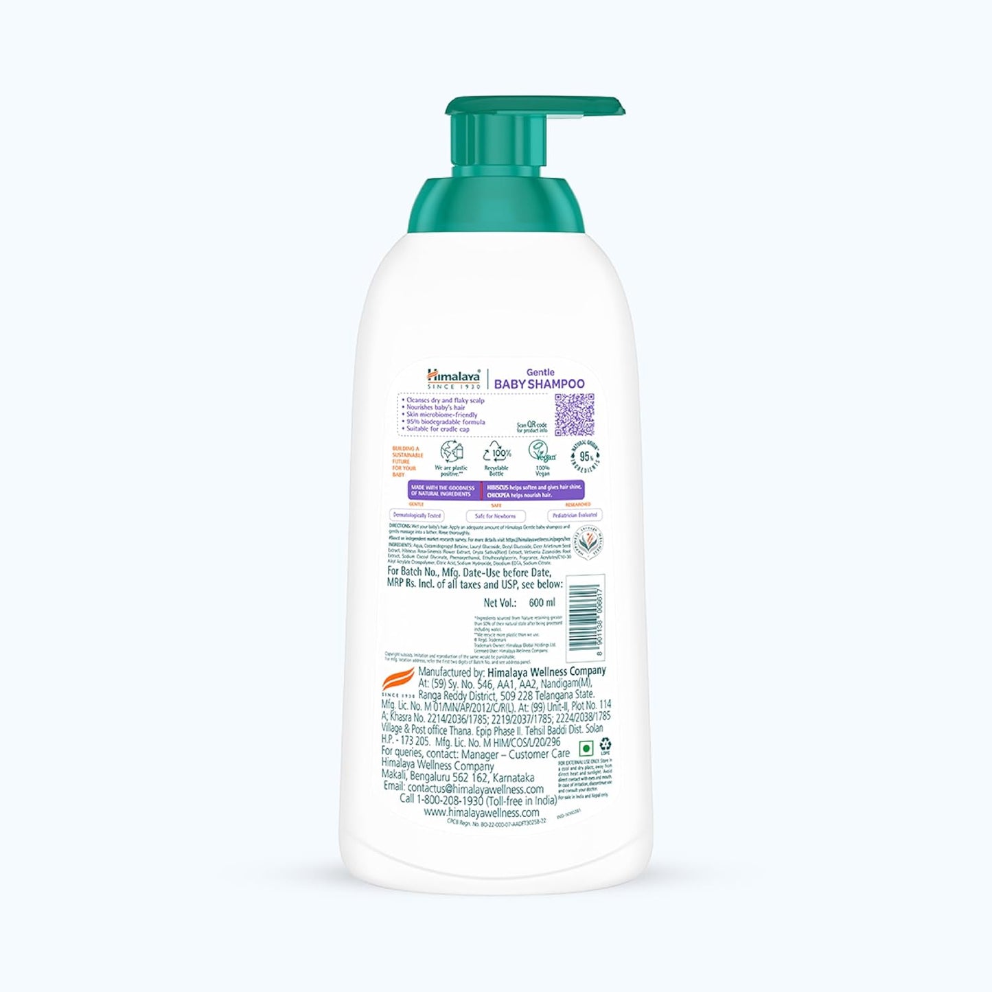 Himalaya Baby Shampoo bottle with pump on a white background