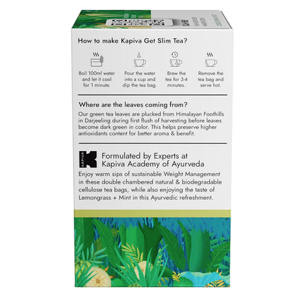 Kapiva Get Slim Green Tea Powder (45Gm) | Lemongrass Flavored + Natural Metabolism Booster For Healthy Weight Care