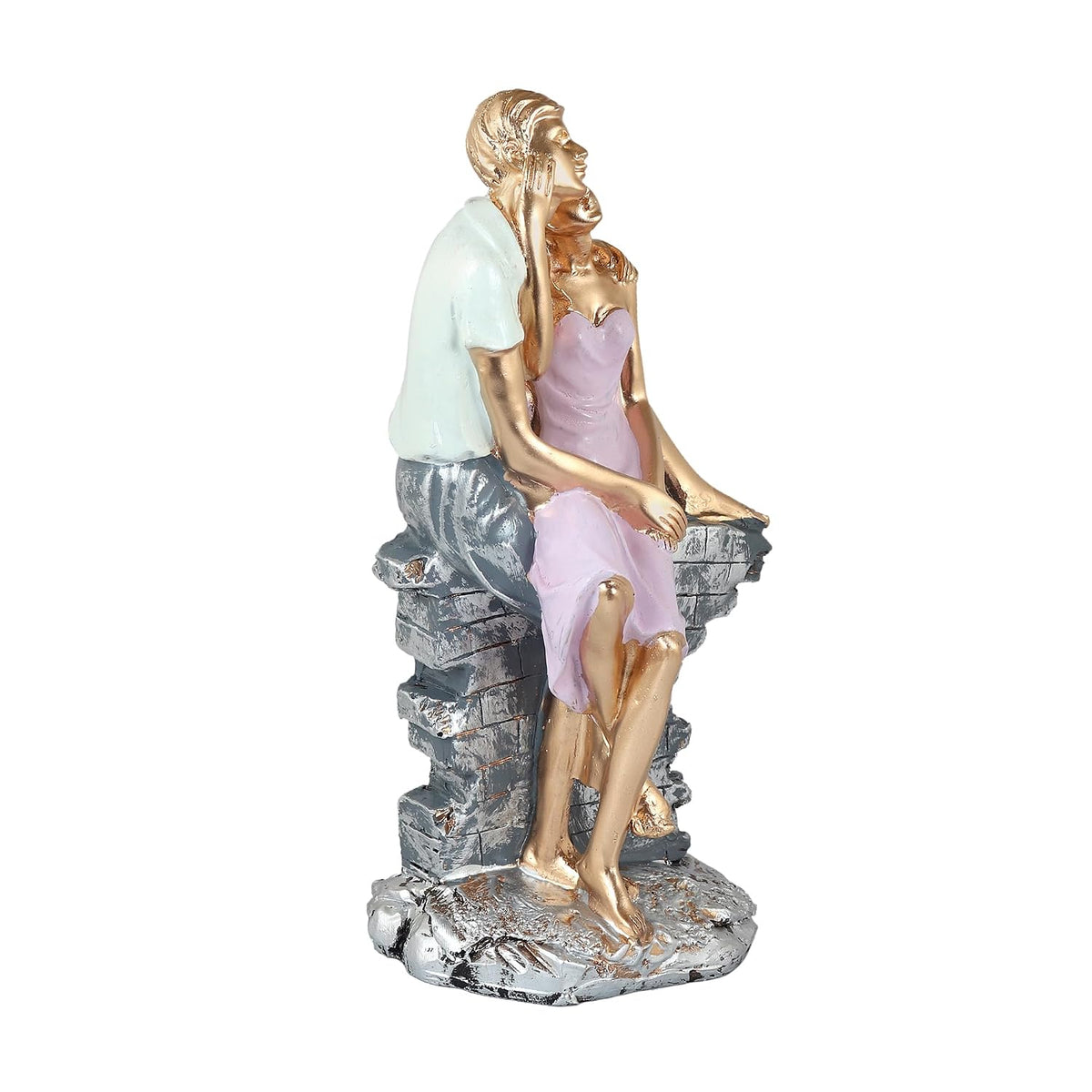 Resin Decorative Couple Fantasy Showpiece Figurine for Home Decor | Decorative Idols for Living Room, Bedroom, Office Desk, Cabinets, 10 Centimeters, Black