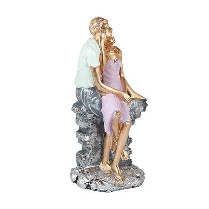 Resin Decorative Couple Fantasy Showpiece Figurine for Home Decor | Decorative Idols for Living Room, Bedroom, Office Desk, Cabinets, 10 Centimeters, Black