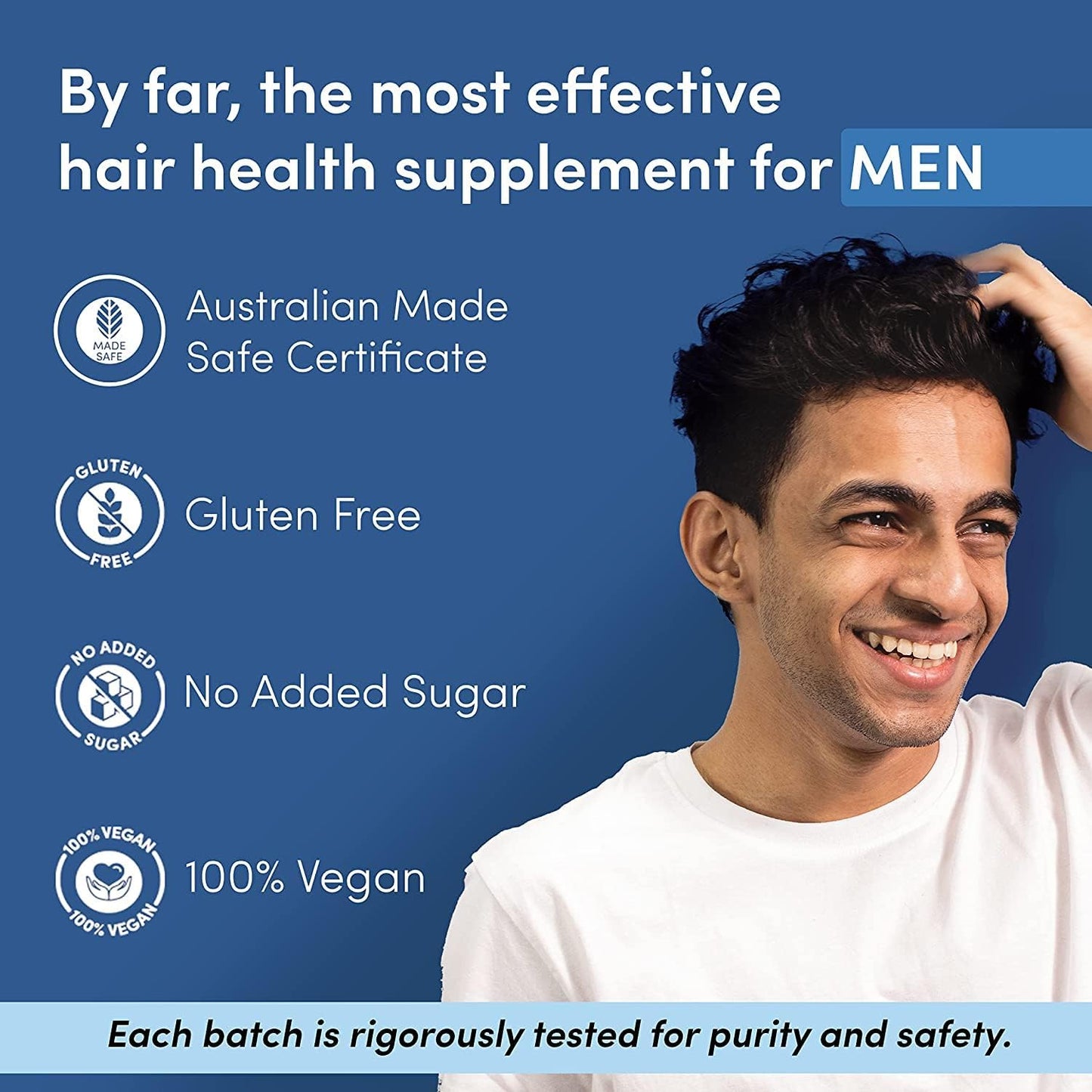 Man Matters Biotin Hair Gummies (60N) | No Added Sugar | With Biotin, DHT Blockers, Vitamin A, C, E, Fibre & Zinc | For Stronger and Healthier Hair | 100% Veg & Gut Friendly