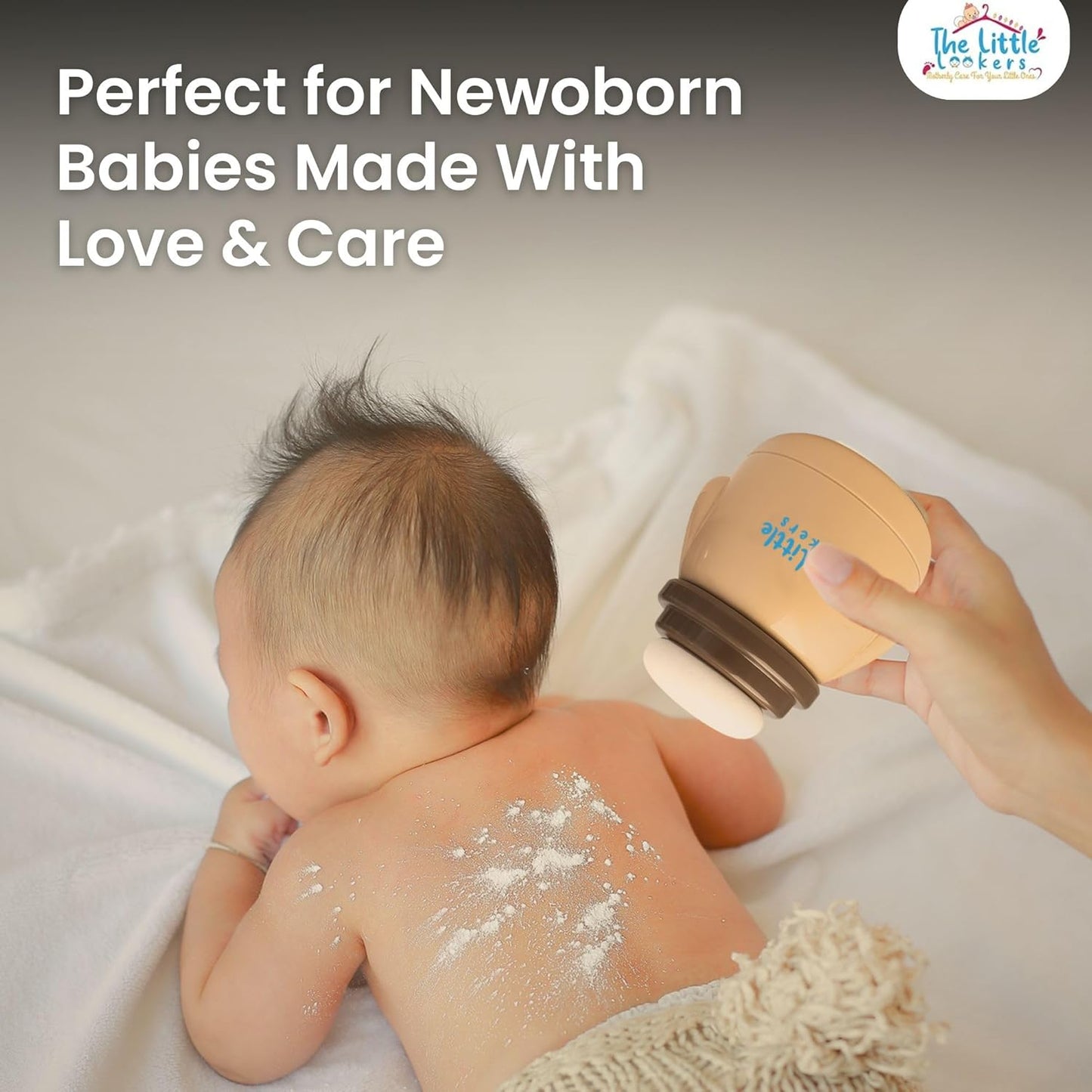 THE LITTLE LOOKERS Portable Baby Skin Care Baby Powder Puff With Box Holder Container For New Born & Kids For Baby Face & Body (Skin)