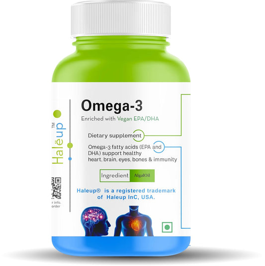 Haleup Omega 3 from Haleup INC USA 500 mg || Enriched with EPA/DHA || Healthy Heart|| Brain|| Immunity- 60 Capsules