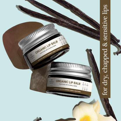 Juicy Chemistry Organic Lip Balm with Vanilla Bean, 5g | Deeply Moisturising & Nourishing Lip Care | Supports Healthy Lip Barrier | For Dry & Sensitive Lips | Dermatologically Tested | Cruelty Free & Veg