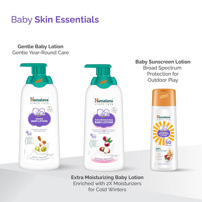 Himalaya Gentle Baby Sunscreen Lotion 100ml | SPF 50 PA++++ | UVA & UVB Broad Spectrum Protection For All Skin Types | With Jojoba Oil & Vitamin E | Non-Greasy, No White Cast|