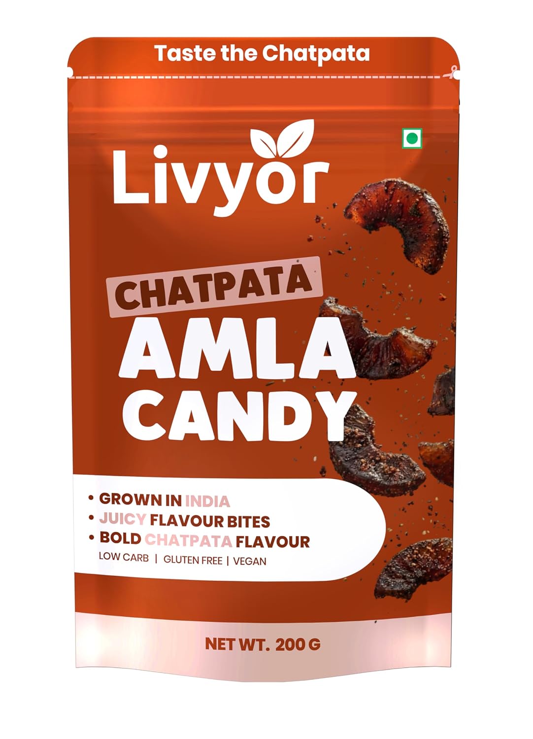 Livyor Dried Chatpata Amla Candy for eating | Dried and Spicy | Indian Dry Gooseberry Avla | Mouth freshner | No preservatives | | Amla Candy Chatpata | Pack of 1
