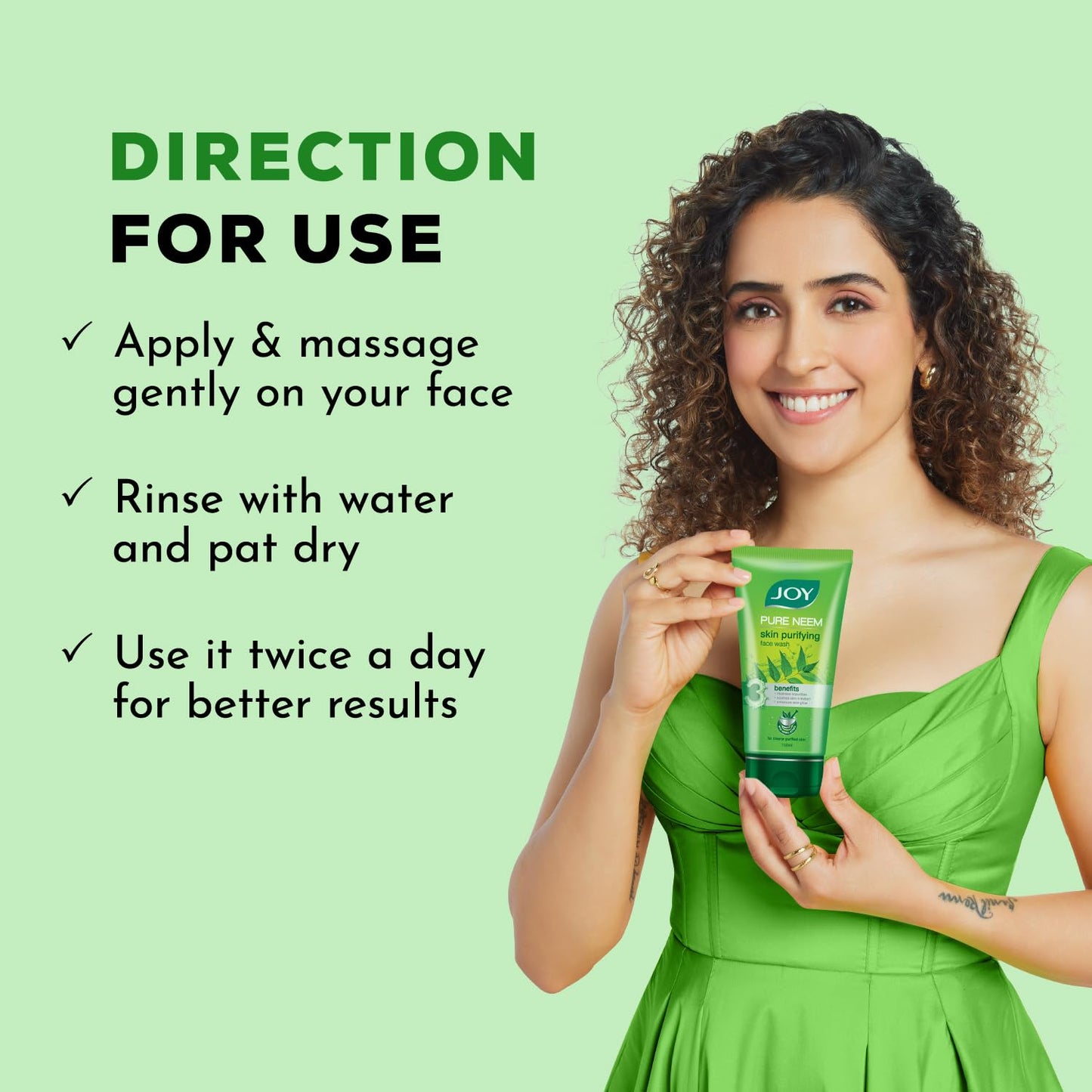 Joy Skin Purifying Neem Face Wash for Oily & Acne-Prone Skin | Fights Pimples, Controls Excess Oil & Unclogs Pores | Natural Antibacterial Formula | Men & Women 150ml
