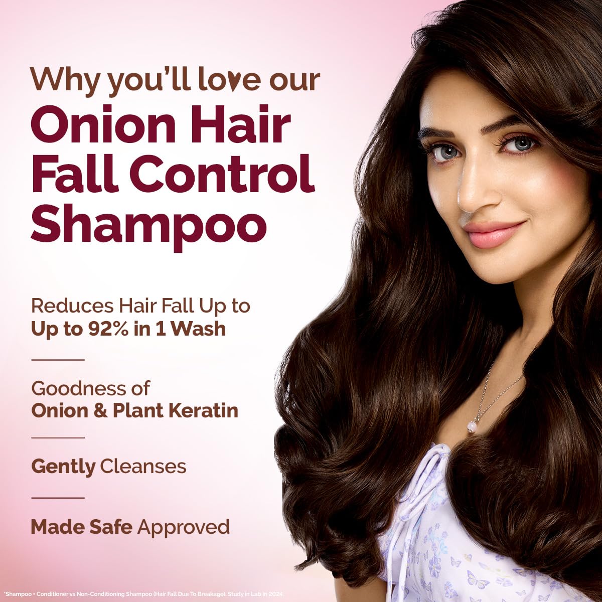 Mamaearth Onion Shampoo for Hair Growth and Hair Fall Control with Onion and Plant Keratin | Reduces Hair Fall | Strengthens & Smoothens Hair | For Men & Women | 1 Litre