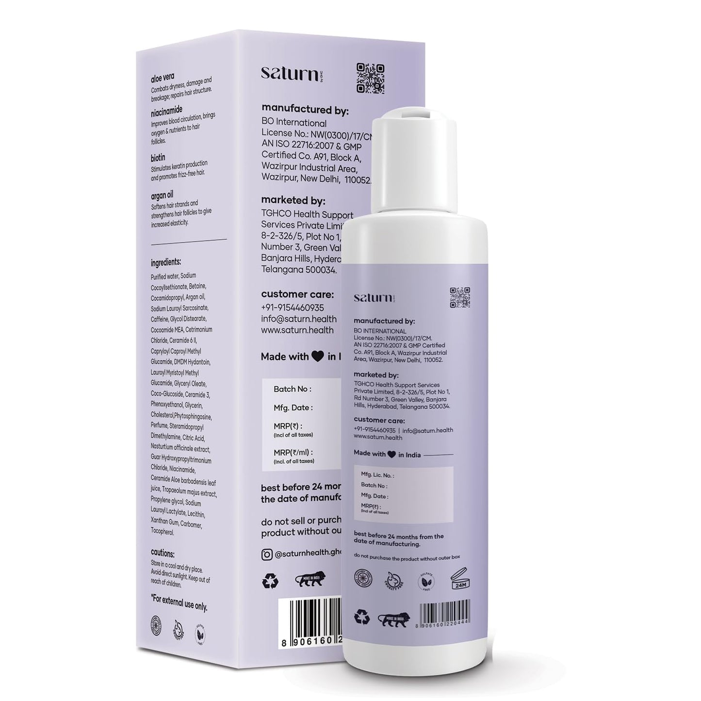 Saturn by GHC Growwb Hair Nourishing Shampoo for Hair Fall & Hair Growth, 200 ml