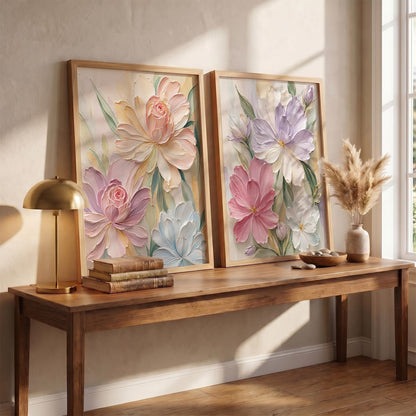 Aesthetic Boho Art Home Decoration | Boho Paintings With Frame For Living Room Bed Room Hotel Wall Decor Digital Reprint Set of 2 (13X17)