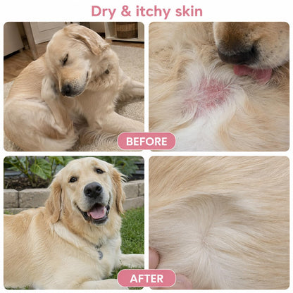 Whisker and Wilde Dog Skin and Coat Supplement | 460mg Omega-3 for Dogs | Coat Shine, Reduced Shedding, Dry Skin | Biotin, L-Methionine, Selenium, Zinc | Skin Actives | 300g