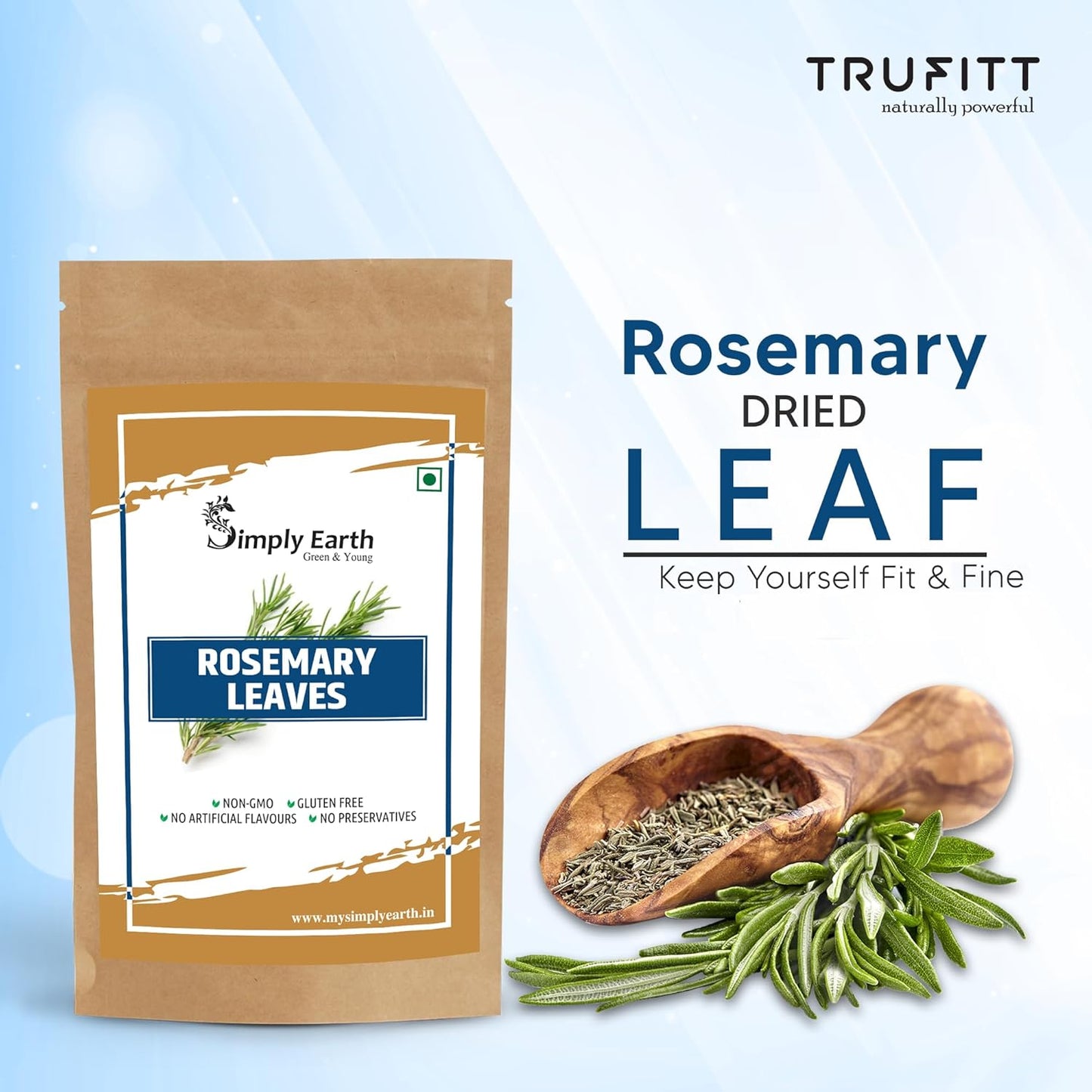 Simply Earth Rosemary Dried Leaves For Hair Growth | Top Grade Leaves Rosemary Herb Tea | Organic | Natural Foods - 100 GM