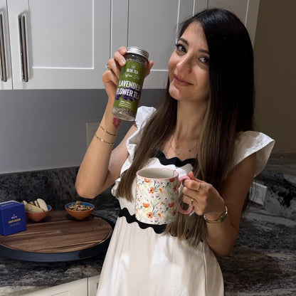 BLUE TEA - Lavender Flower Tea - 30 g - 30+ Cups | Relaxation & Stress Relief | Calming Tea | Caffeine Free - Herbal Tea - Flower Based - Natural - Non-Bitter | Reusable Pet Jar