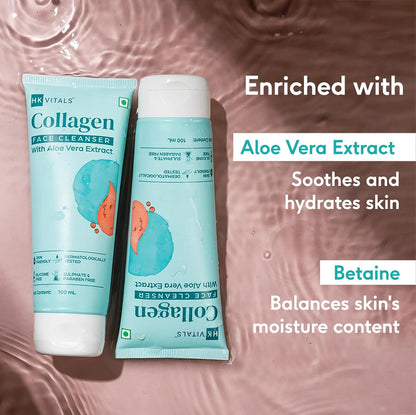 HK VITALS by HealthKart Collagen Face Cleanser with Aloe Vera Extract (100ml) | Reduces Fine Lines, Wrinkles, & Skin Dullness | All Skin Types