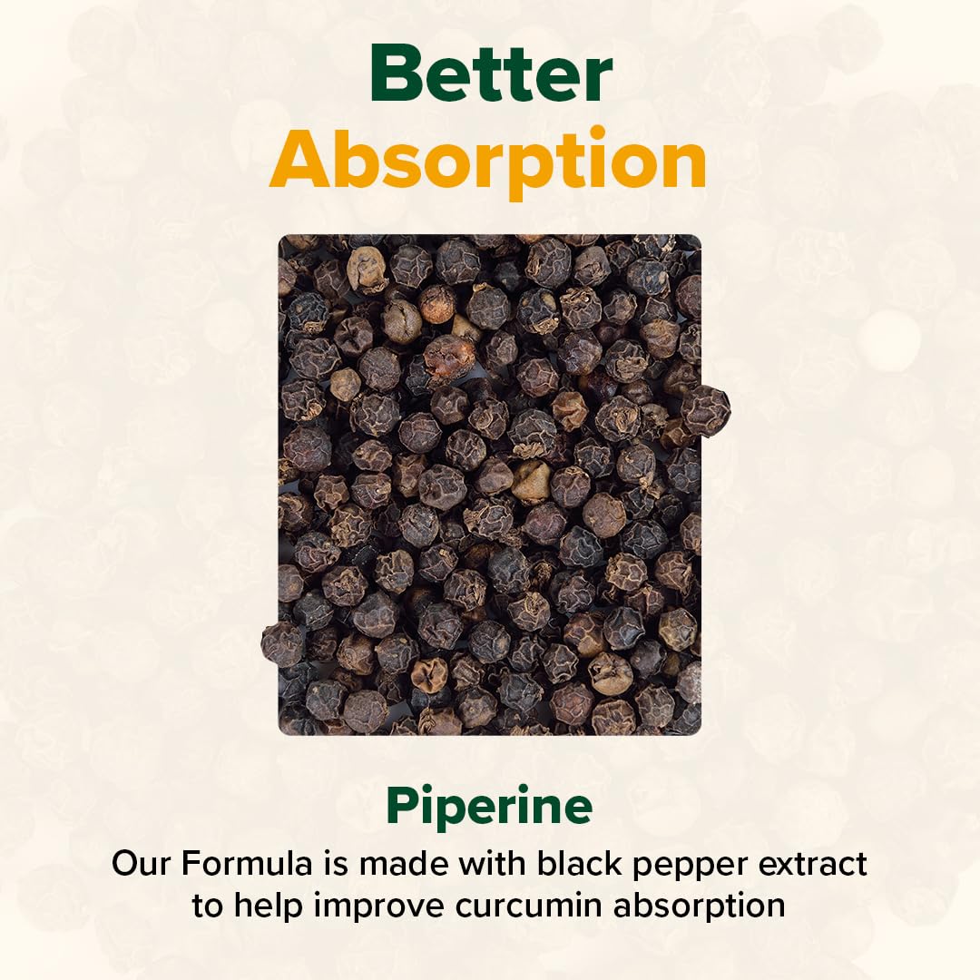 VAHDAM Turmeric Curcumin for Joint Support | 60 Capsules | Piperine & 95% Curcuminoids | Anti Inflammatory Supplement