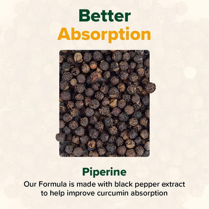 VAHDAM Turmeric Curcumin for Joint Support | 60 Capsules | Piperine & 95% Curcuminoids | Anti Inflammatory Supplement
