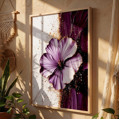 Aesthetic Floral Art Home Decoration Painting | Floral Paintings With Frame For Living Room Bed Room Hotel Wall Decor Digital Reprint (13x17 inch)