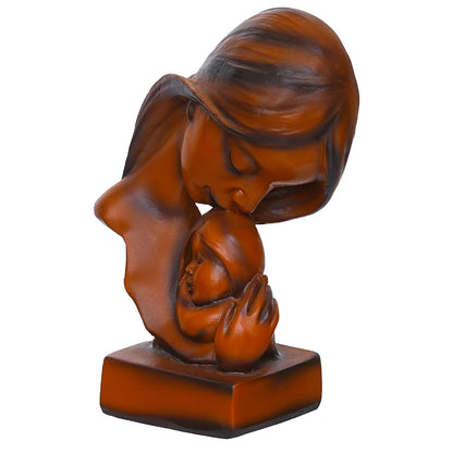 Premium Mother Baby Statue Showpiece Gift, Resin Mother Baby Figurine, motherr Child Statue, Home Decor Items, House Warming Gifts Mother's Day, Baby Shower Gifts for Mom to be (Brown)
